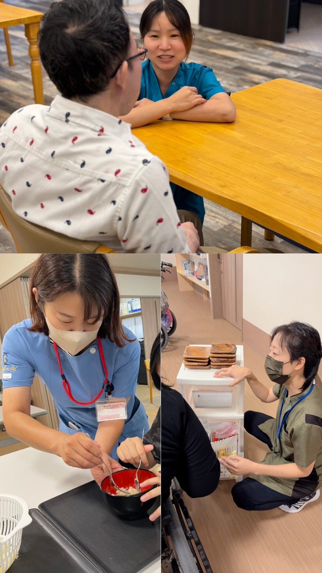 ご利用者様と話すスタッフ